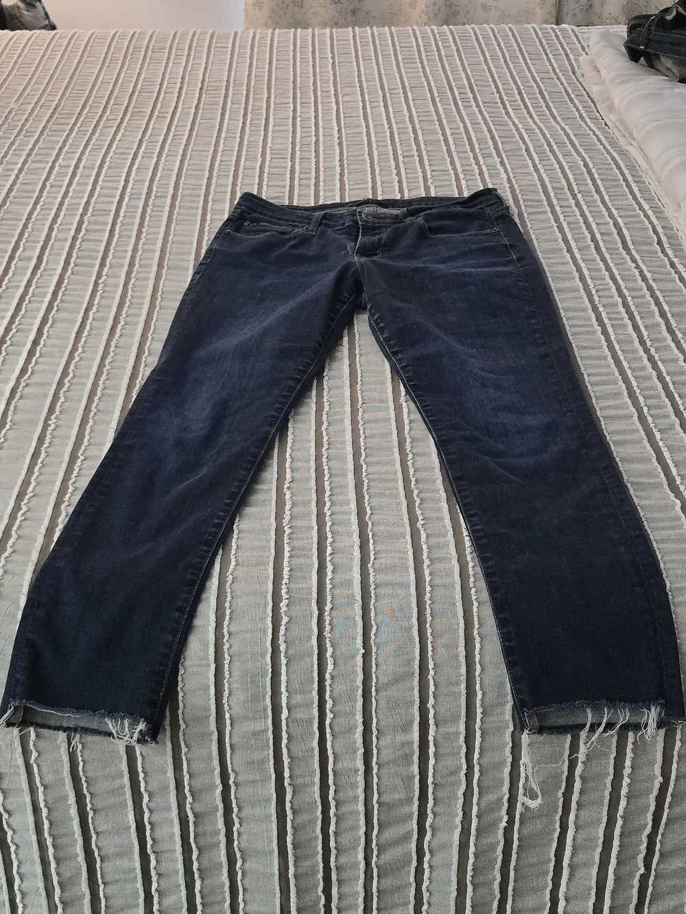 Big Star Navy Skinny Jeans with Raw Hem